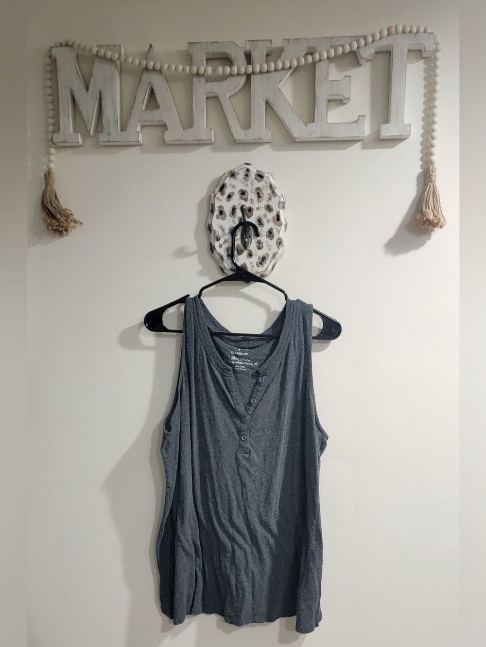 torrid Charcoal Gray Sleeveless Henley Tank